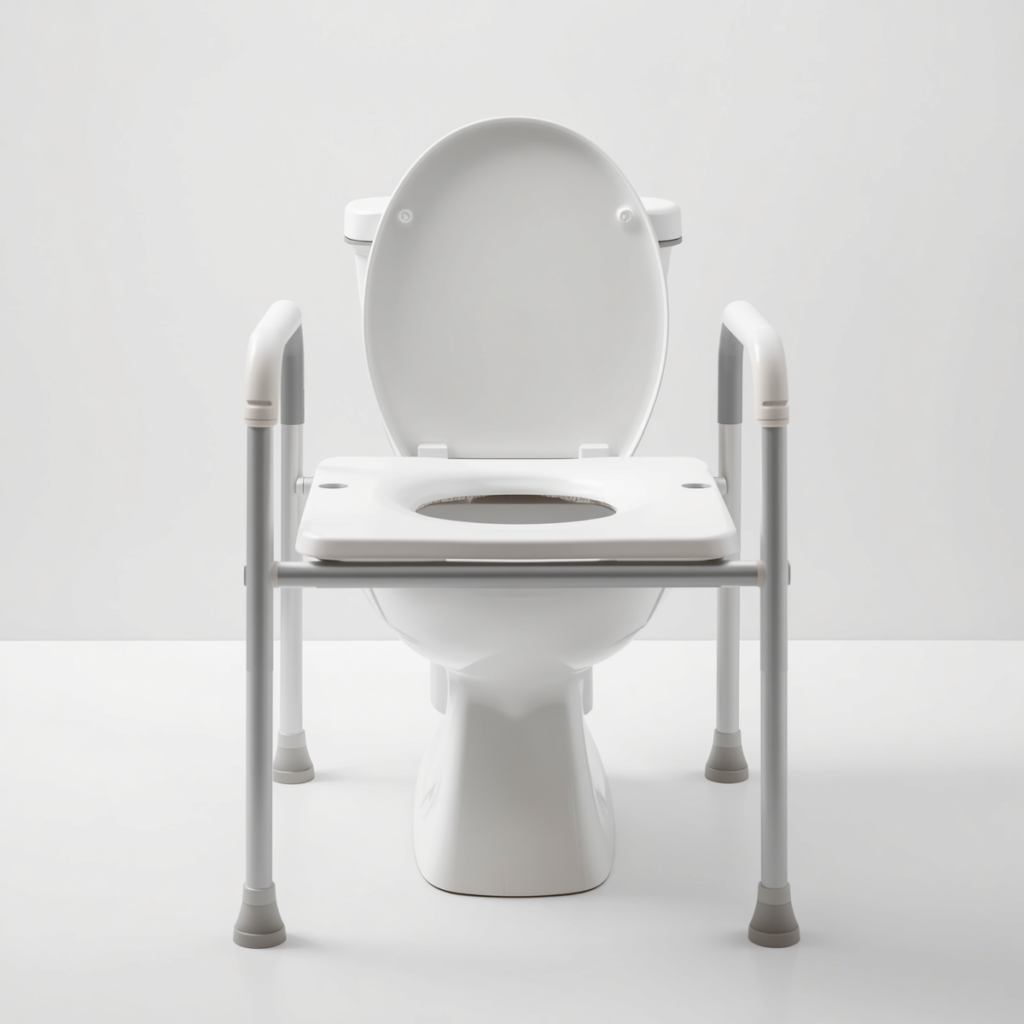 Assento elevado para vaso sanitário.